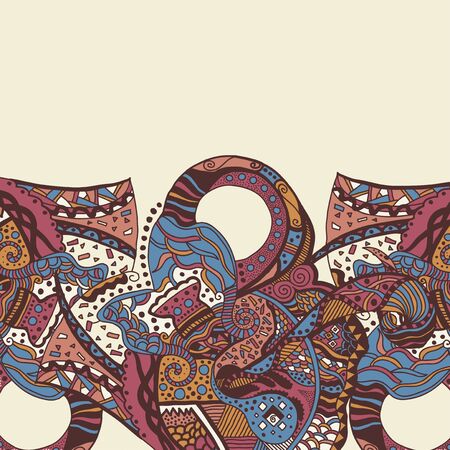 Infinity set - Handmade artwork  Yellow lines label,  yellow, white and color patterns  and ornaments のイラスト素材