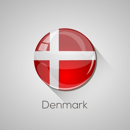 European Flags set  detailed glossy button with long shadow のイラスト素材