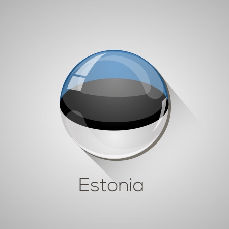 European Flags set  detailed glossy button with long shadow のイラスト素材