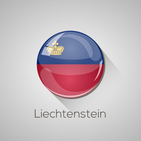 European Flags set  detailed glossy button with long shadow のイラスト素材