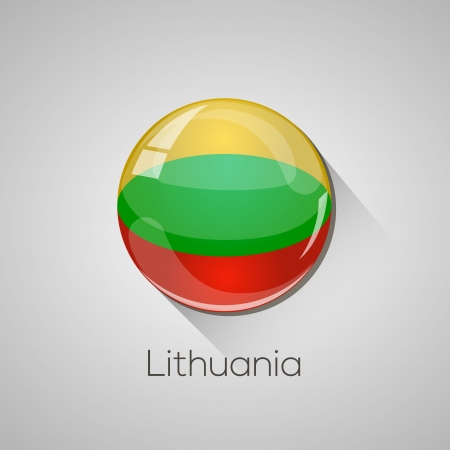 European Flags set  detailed glossy button with long shadow のイラスト素材