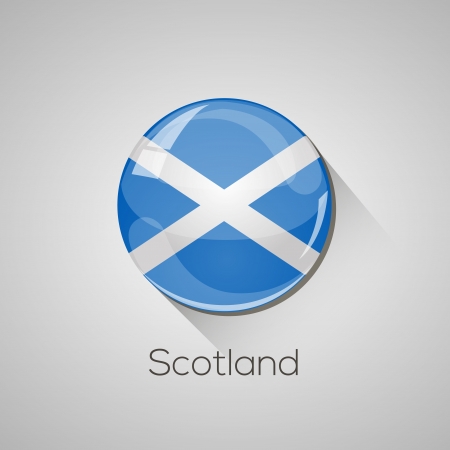 European Flags set  detailed glossy button with long shadow のイラスト素材