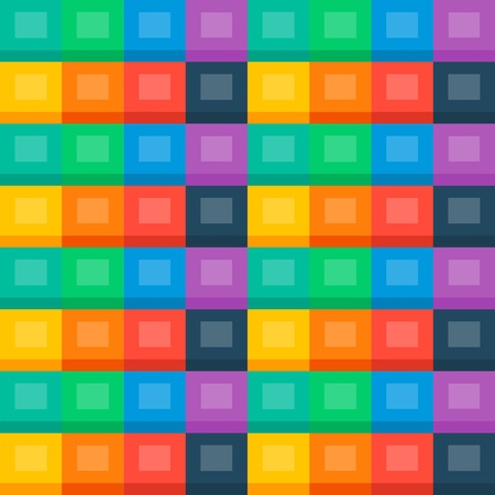 Flat background  seamless pattern, colourful cubes のイラスト素材