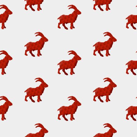 Abstract goat isolated on a white background  Seamless patternのイラスト素材
