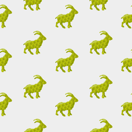 Abstract goat isolated on a white background  Seamless patternのイラスト素材