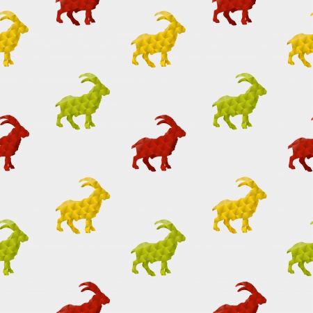 Abstract goat isolated on a white background  Seamless patternのイラスト素材