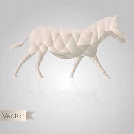 Abstract triangular beige horse isolated on a white backgroundのイラスト素材