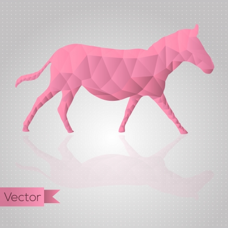 Abstract triangular pink horse isolated on a white backgroundのイラスト素材