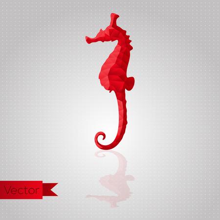 Abstract triangular seahorse isolated on background のイラスト素材
