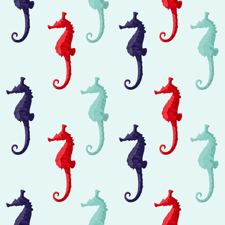 Abstract triangular seahorse isolated on background   のイラスト素材
