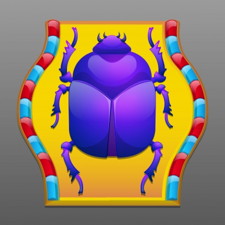 Decorative, ancient, egyptian scarab beetleのイラスト素材