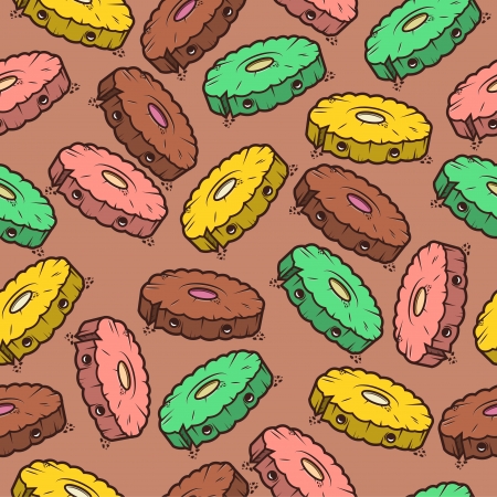Cartoon cookies, seamless pattern  Funny background のイラスト素材