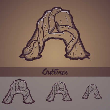 Halloween decorative alphabet - Tree & roots.のイラスト素材