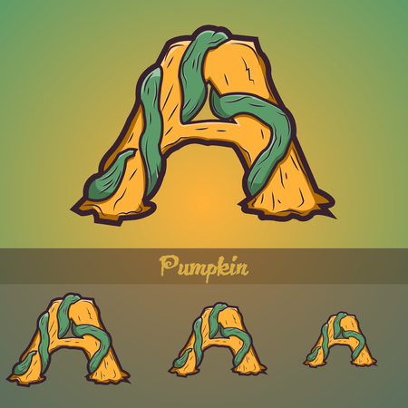 Halloween decorative alphabet - Tree & roots.のイラスト素材