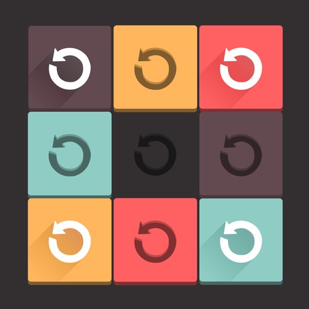 Flat long shadow and stamp colored arrow buttonsのイラスト素材