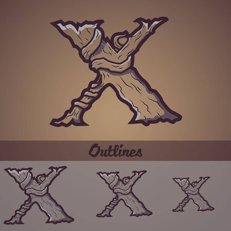 Halloween decorative alphabet - Tree   roots のイラスト素材