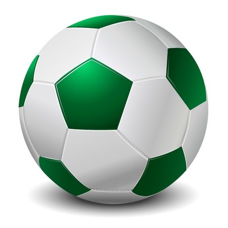 Detailed green fringe football ball isolated on white background  Vector illustrationのイラスト素材