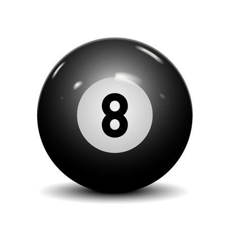 Billiard eight ball isolated on white background  Vector illustrationのイラスト素材