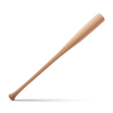 Wooden baseball bat isolated on a white のイラスト素材
