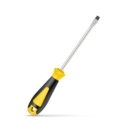 Yellow screwdriver isolated on white background  illustrationのイラスト素材
