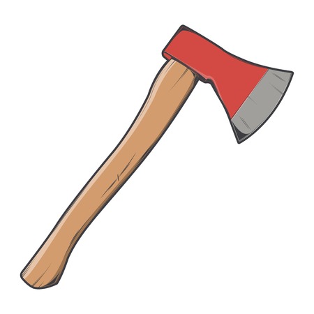 Wooden axe isolated on a white background  のイラスト素材