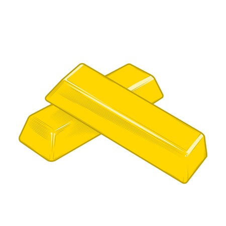 Gold bars isolated on a white background.のイラスト素材