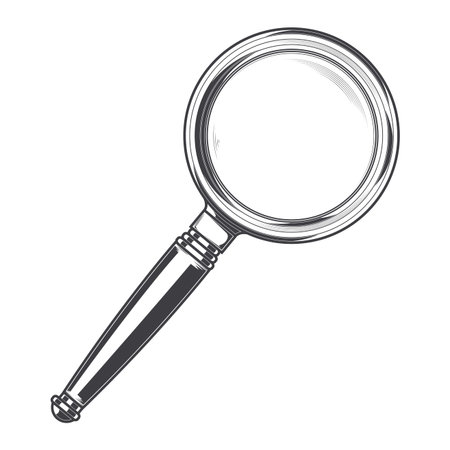 Magnifying glass isolated on a white background. Line art. のイラスト素材