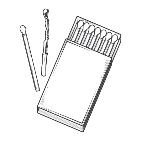 Top view matchbox isolated on a white backgroundのイラスト素材