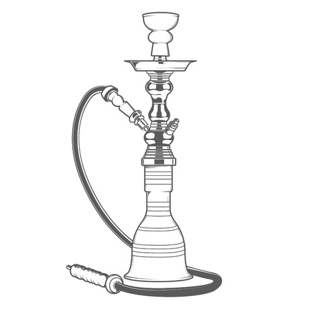 Shisha with pipe isolated on white backgroundのイラスト素材