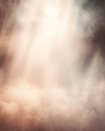 Soft light filters through a dense layer of mist, creating a magical ambiance. The scene evokes a sense of calm and mystery, inviting viewers to explore the hidden beauty.の素材