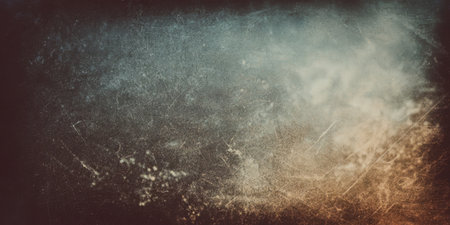 An abstract scene featuring a blend of soft warm and cool colors creating an atmospheric background. The texture appears weathered and layered, perfect for artistic projects.の素材