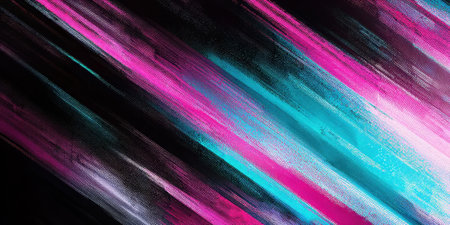 Bright streaks of pink, blue, and black create a dynamic abstract design. The bold colors blend seamlessly, showcasing an energetic and modern aesthetic.の素材