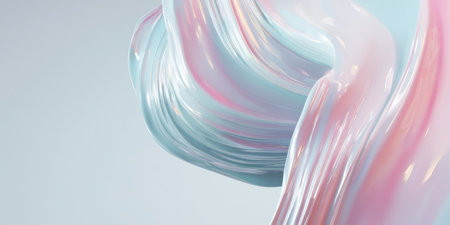 Smooth waves in soft pastel colors blend together, creating a serene and artistic flowing pattern. The gentle curves draw the eye and suggest motion.の素材