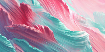 Bright swirls of pink and teal create a dynamic abstract scene, showcasing fluid motion and blending techniques. This artwork mesmerizes with its vibrant hues.の素材