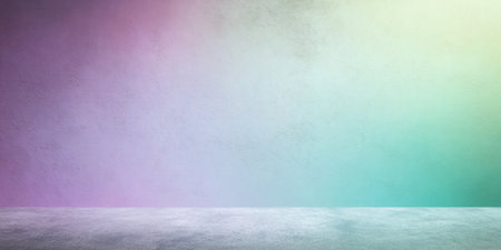 A wall displays a blend of colors in a gradient pattern. The surface is smooth and clean. Light interacts with the colors, creating a pleasant backdrop for various settings.の素材