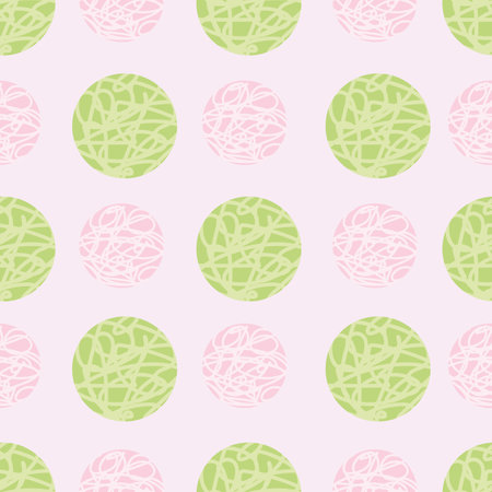 Green pink dots circles a sample stripes seamless pattern background designのイラスト素材