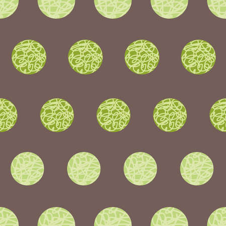 Green dots circles a sample_stripes seamless pattern background designのイラスト素材