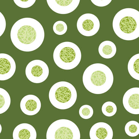 Green dots circles in bubbles seamless pattern background designのイラスト素材