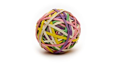 rubberband ball on white slight shadow  used to help children with adhd studyの写真素材