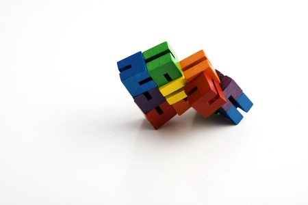 wooden blocks on string to help children focus their attention while studying in class teachers give to students that have learning disorders like adhdの写真素材