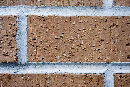 red brick and mortar background close up with good detailの写真素材