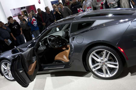DETROIT - JANUARY 27 :The new 2014 Corvette stringray C7 at The North American International Auto Show January 27, 2013 in Detroit, Michigan. のeditorial素材