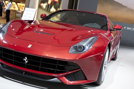 DETROIT - JANUARY 27 :The new 2013 Ferrari F12 Berlinetta at The North American International Auto Show January 27, 2013 in Detroit, Michigan. のeditorial素材