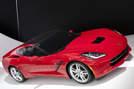 DETROIT - JANUARY 27 :The new 2014 Chevrolet Corvette stringray C7 at The North American International Auto Show January 27, 2013 in Detroit, Michigan. のeditorial素材