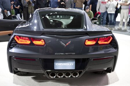 DETROIT - JANUARY 27 :The new 2014 Chevrolet Corvette stringray C7 at The North American International Auto Show January 27, 2013 in Detroit, Michigan. のeditorial素材