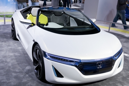 DETROIT - JANUARY 27 :The Honda EV-STER concept at The North American International Auto Show January 27, 2013 in Detroit, Michigan. のeditorial素材