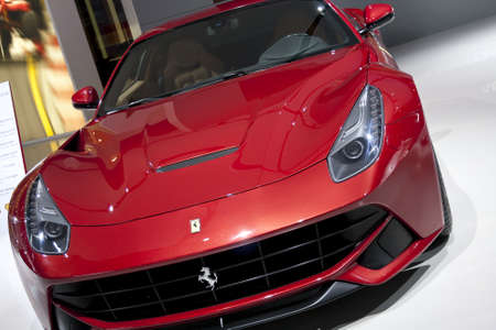 DETROIT - JANUARY 27 :The new 2013 Ferrari F12 Berlinetta at The North American International Auto Show January 27, 2013 in Detroit, Michigan. のeditorial素材