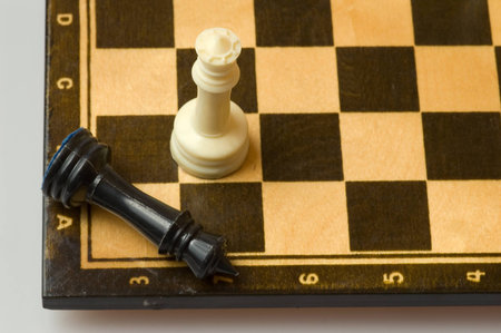 Black and white kings on chessboard