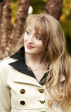 portrait of young beautiful woman outdoor