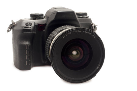 slr photo camera on white background